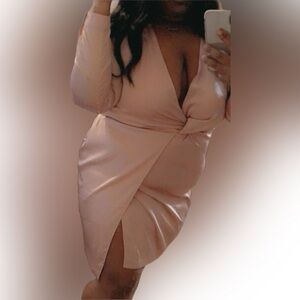 Blush satin dress